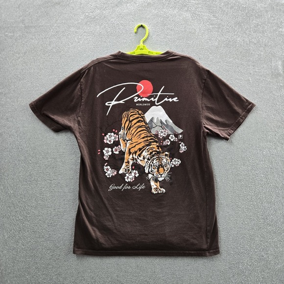 Primitive Apparel Other - Primitive Skateboarding Men Shirt L Brown Ginza Cat Tiger Mountain Tee